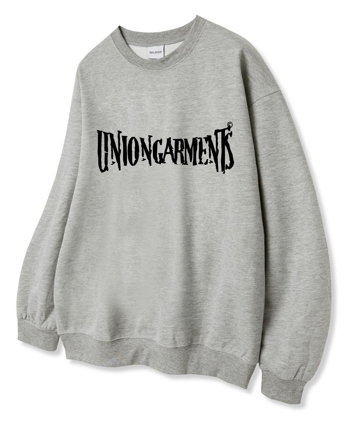 유니온가먼츠(UNION GARMENTS) 크랙션 쭈리 맨투맨 티셔츠 그레이