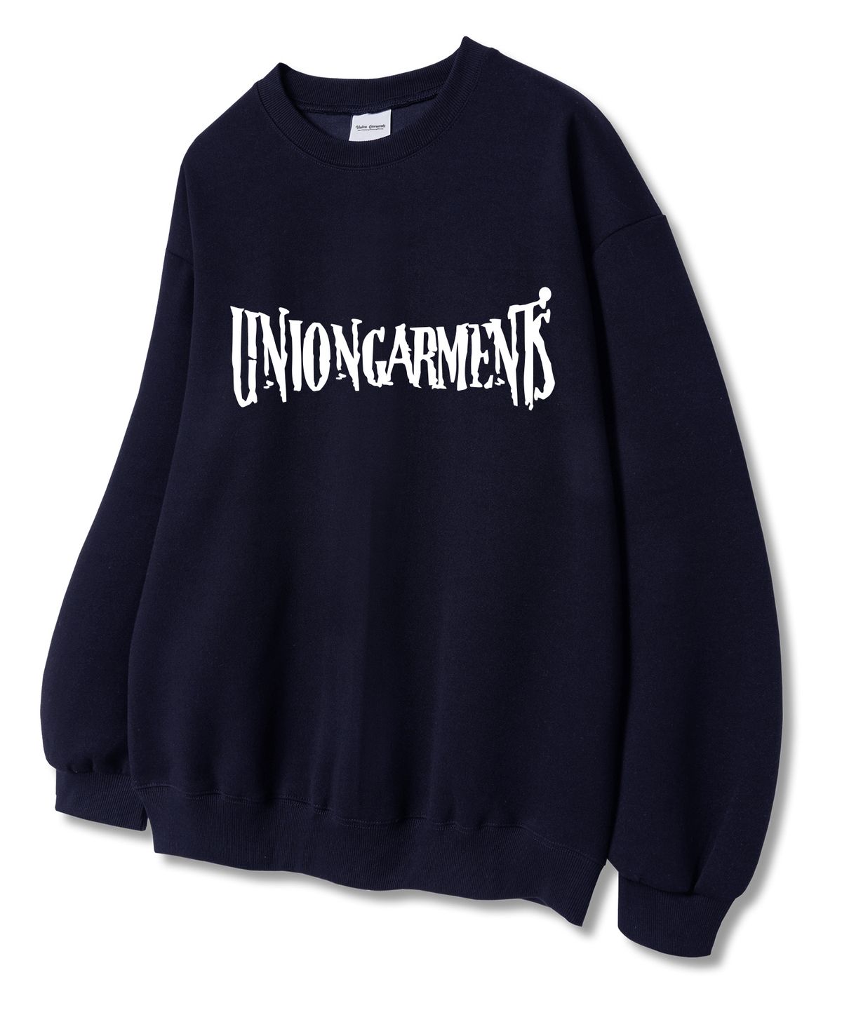 유니온가먼츠(UNION GARMENTS) 크랙션 쭈리 맨투맨 티셔츠 네이비