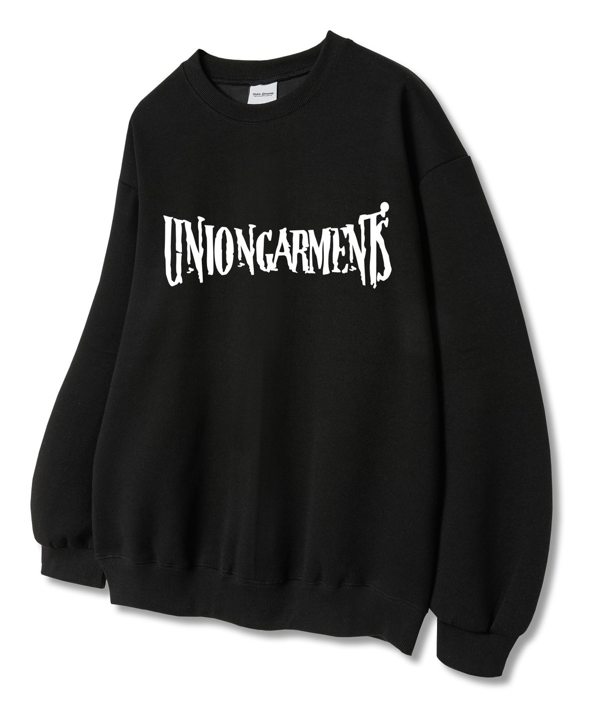 유니온가먼츠(UNION GARMENTS) 크랙션 쭈리 맨투맨 티셔츠 블랙