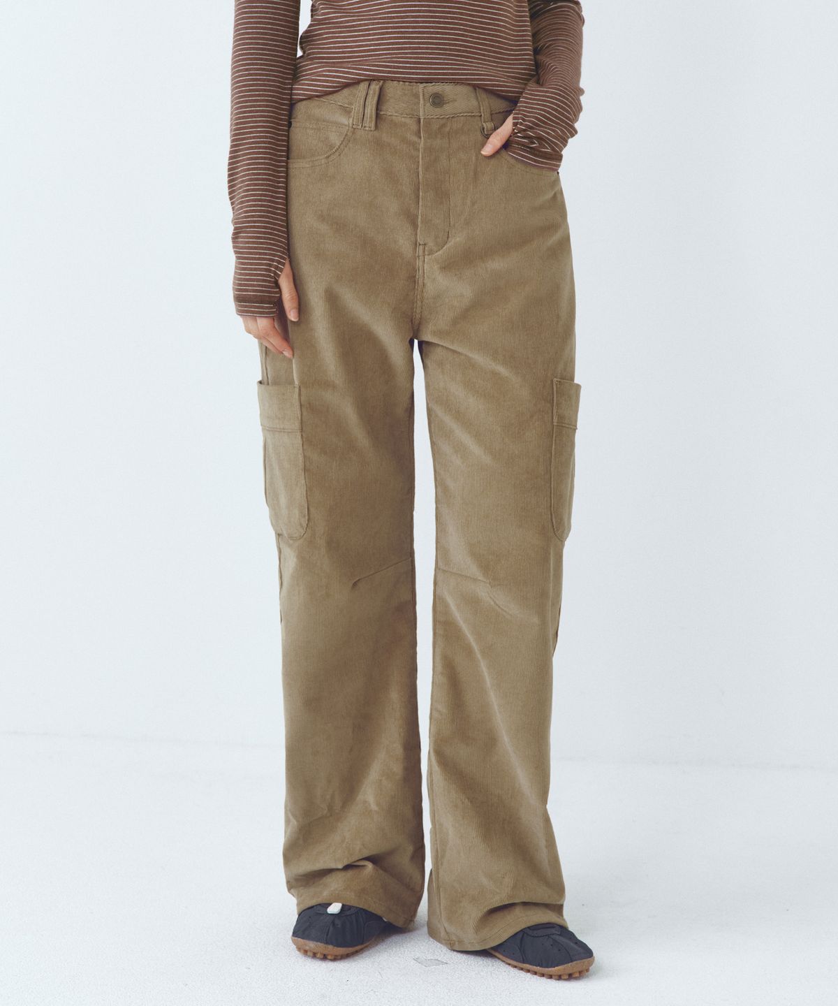 씨타(CITTA) Classic Loose-fit Cargo Corduroy Pants_CTB560(Beige)