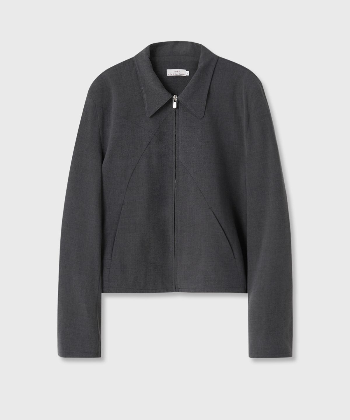 토프(TOFF) Line crop jacket (Charcoal gray)