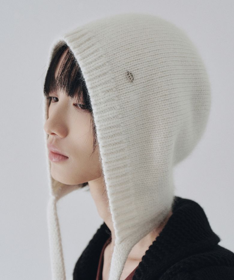 Strap Wool Knit Balaclava (Ivory)