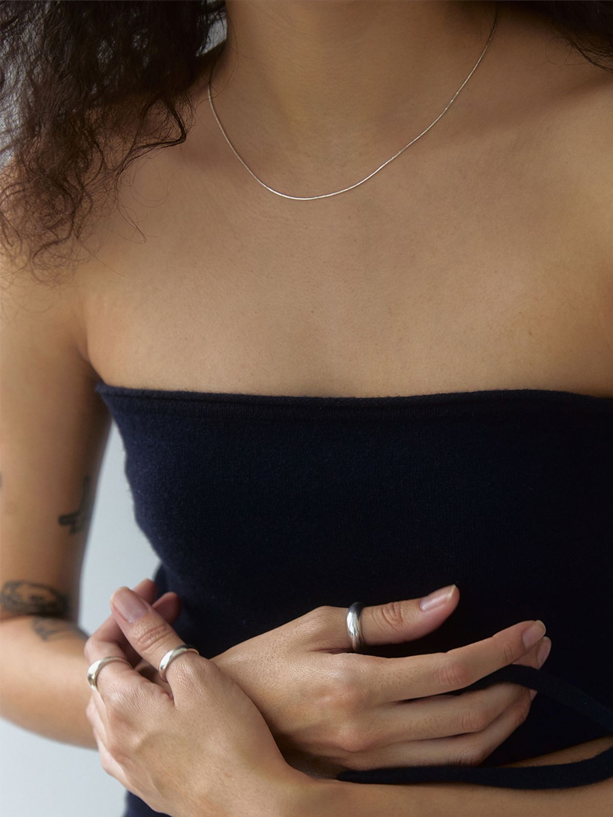미메시(MIMESI) [925 silver] Scratch Snake Chain Necklace