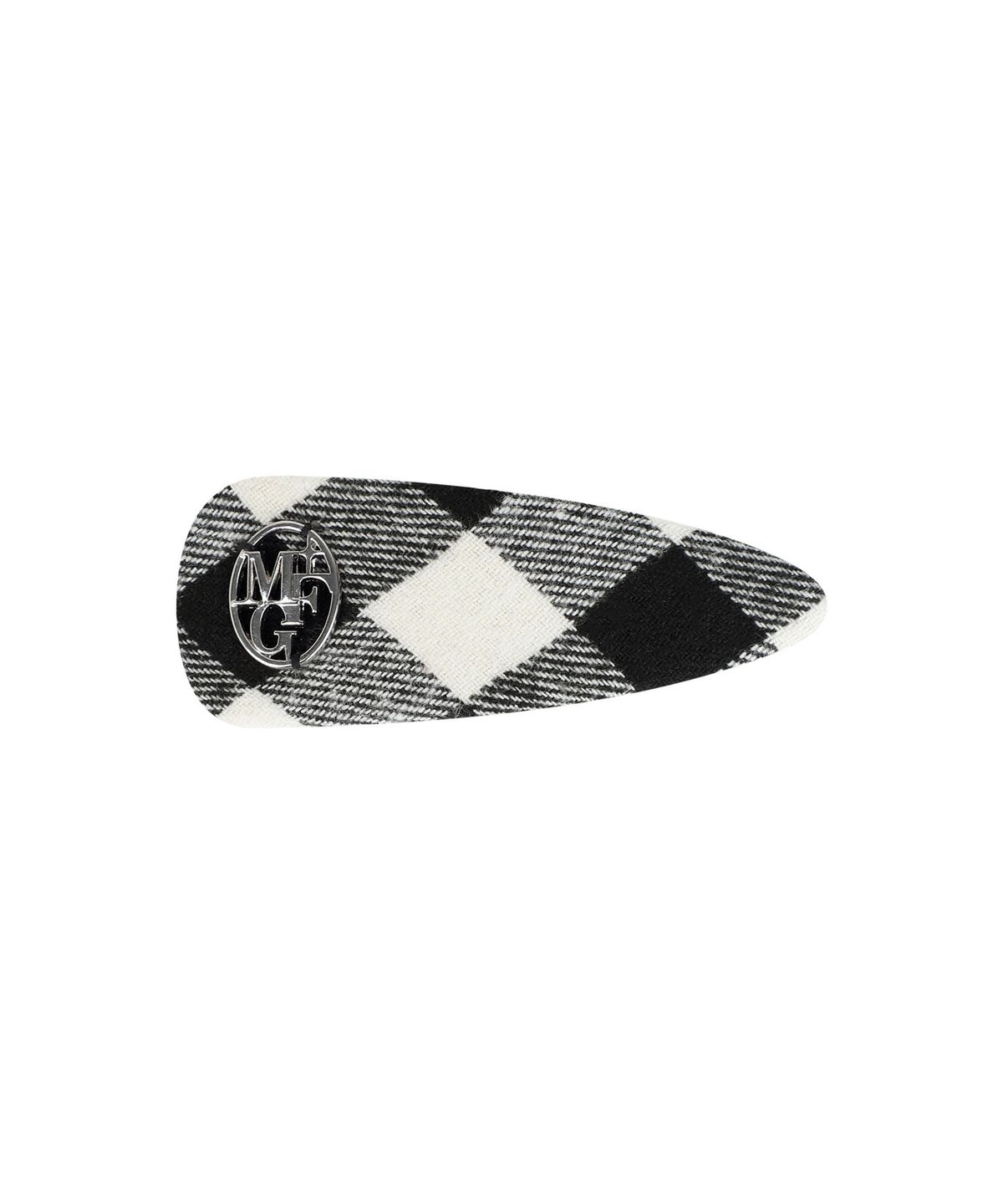 마리떼 프랑소와 저버(MARITHÉ + FRANҪOIS GIRBAUD) HOLIDAY CIRCLE LOGO CHECK HAIR PIN black