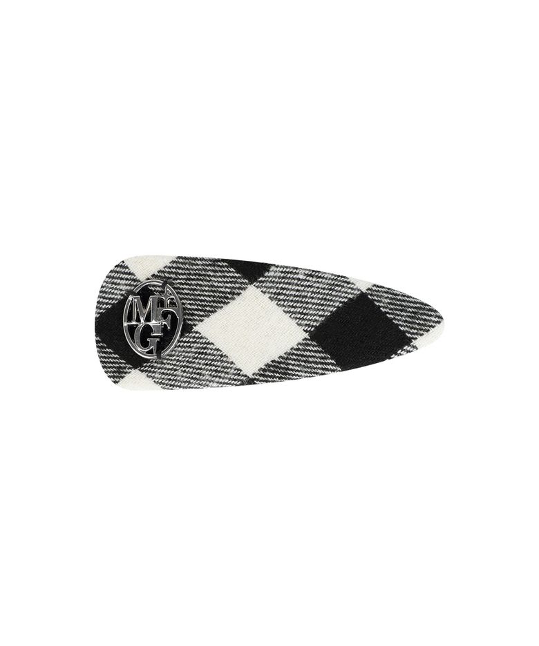 HOLIDAY CIRCLE LOGO CHECK HAIR PIN black
