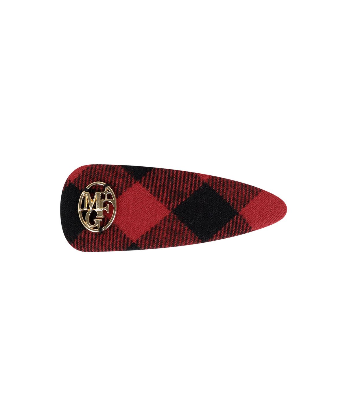 마리떼 프랑소와 저버(MARITHÉ + FRANҪOIS GIRBAUD) HOLIDAY CIRCLE LOGO CHECK HAIR PIN red