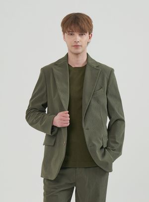 코듀로이 오버핏 블레이저_그린