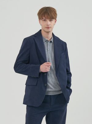코듀로이 오버핏 블레이저_네이비
