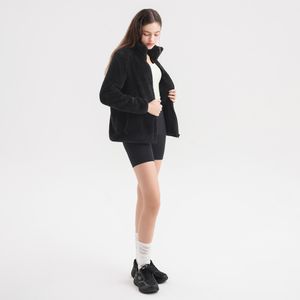 SWZ25069-01 양면 플리스 루즈핏 집업 블랙