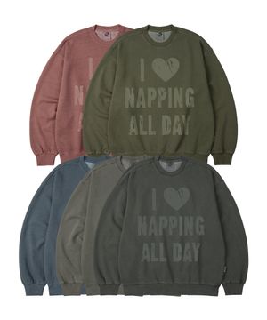 Hollysheesh I LOVE NAPPING 피그먼트 오버핏 맨투맨_5 COL