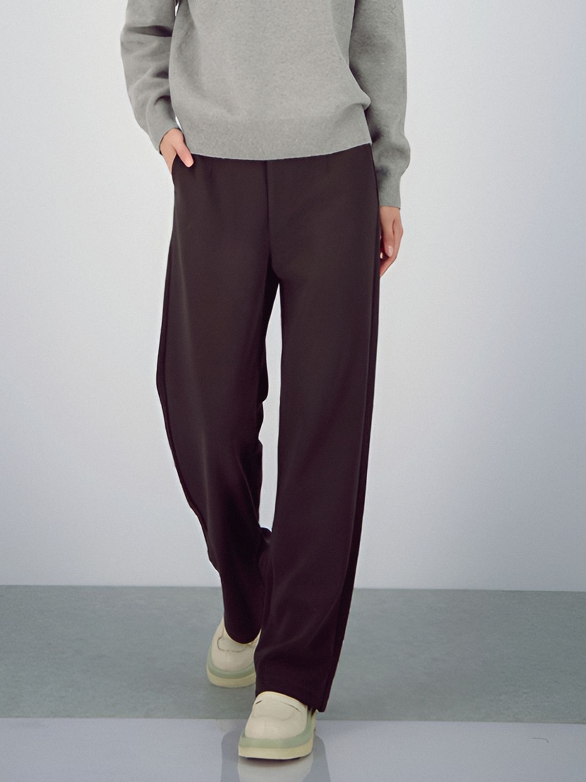 아쿠드(ACUD) Crepe Flow Slacks _Brown