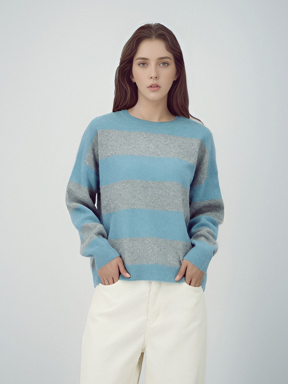 아쿠드(ACUD) Round Wool Knit _ST.Blue