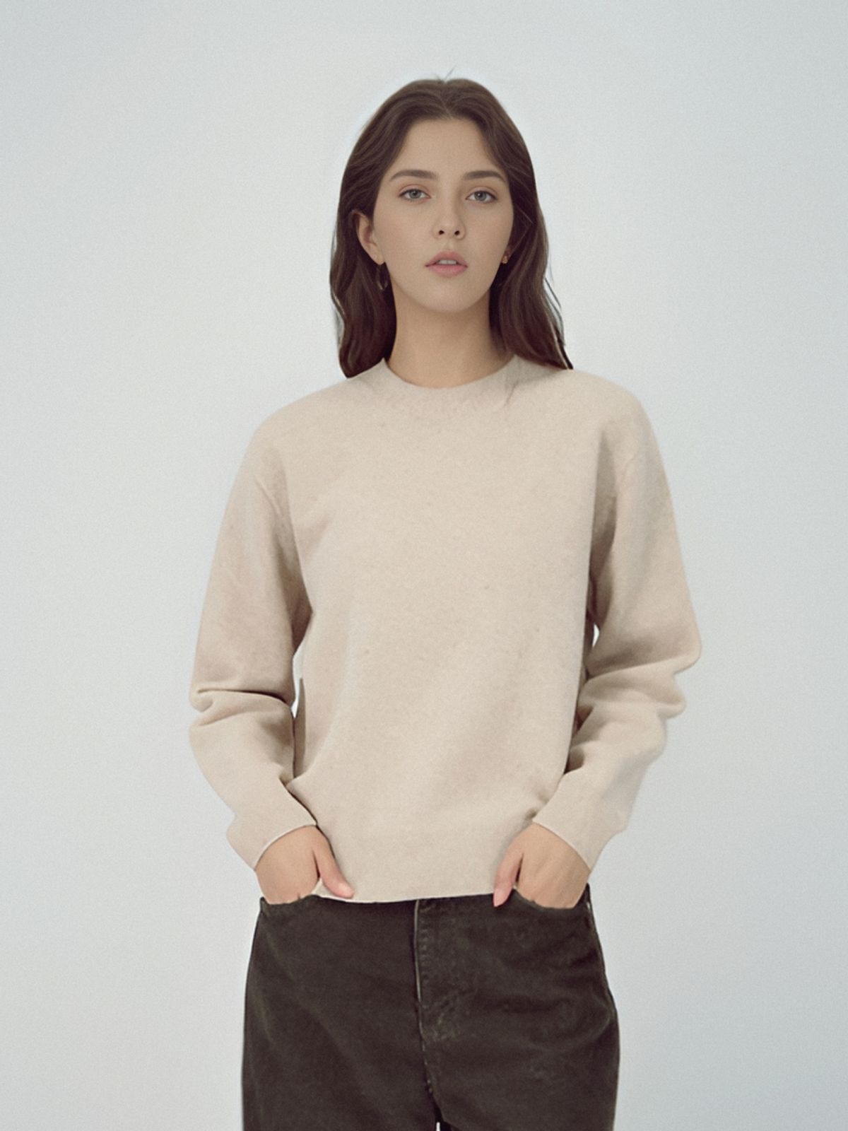 아쿠드(ACUD) Round Wool Knit _Oatmeal