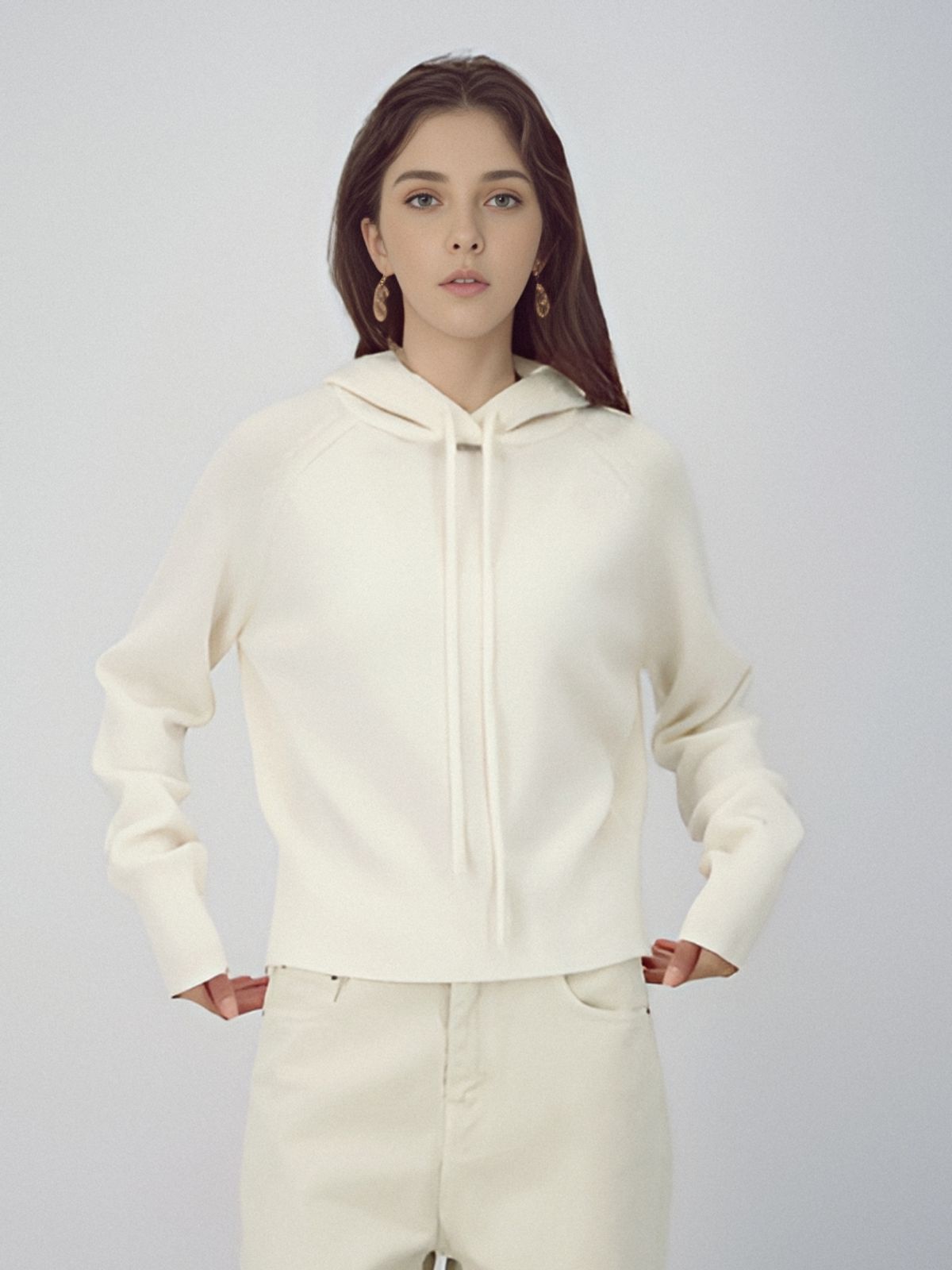 아쿠드(ACUD) Hoodie Wool Knit _Ivory