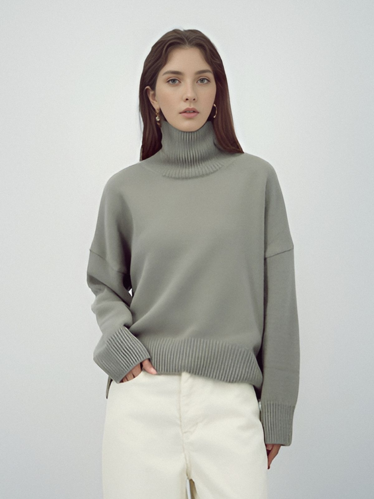 아쿠드(ACUD) Wool Turtle Neck Knit _Grey