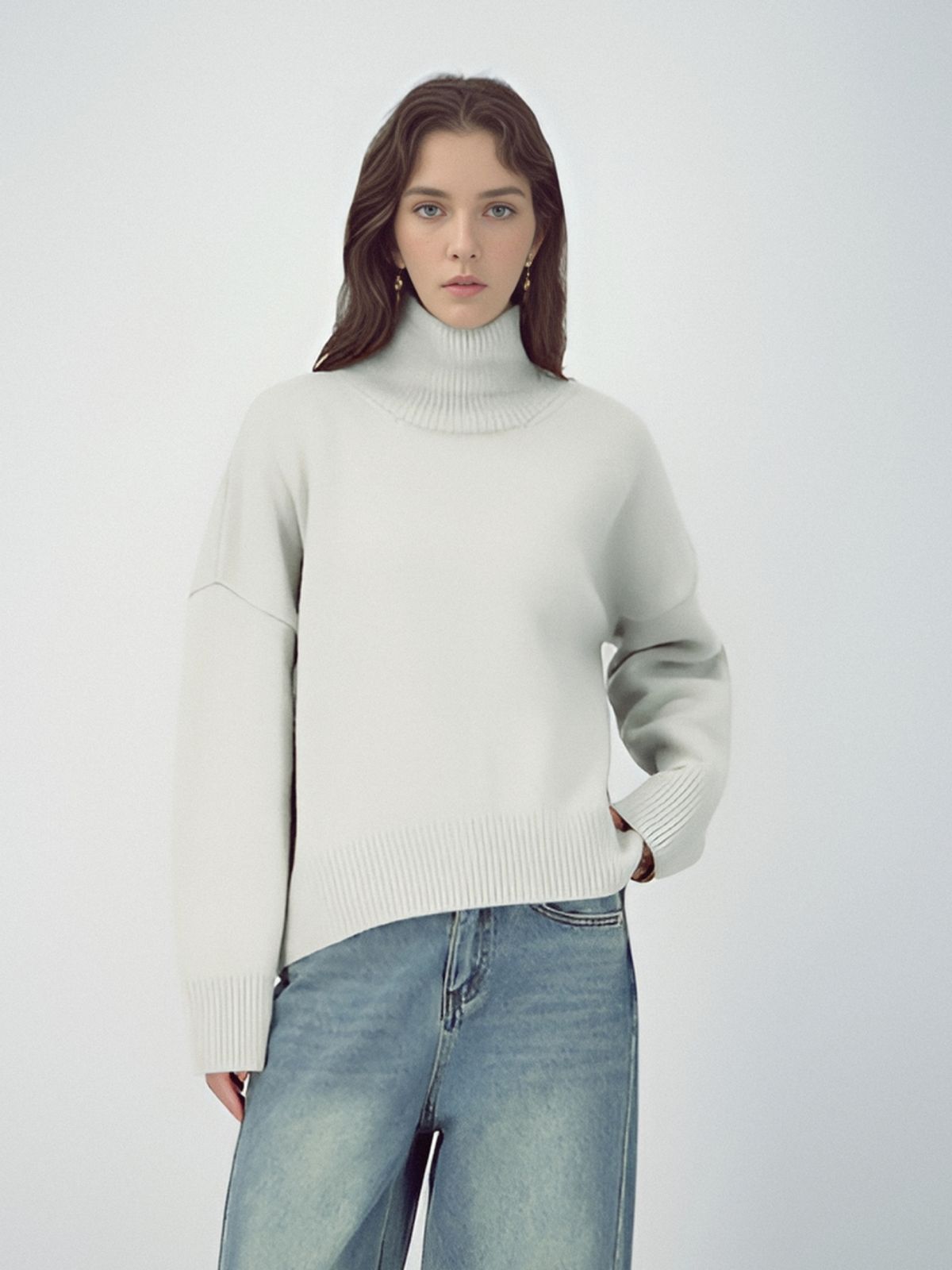 아쿠드(ACUD) Wool Turtle Neck Knit _L.Grey