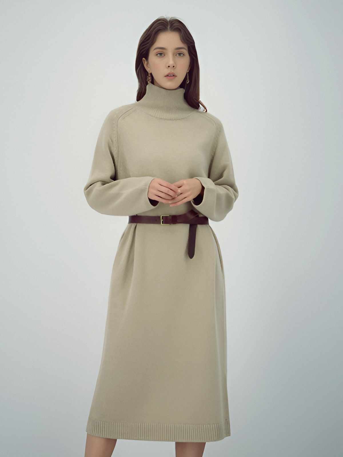 아쿠드(ACUD) Turtlneck Wool Knit Dress