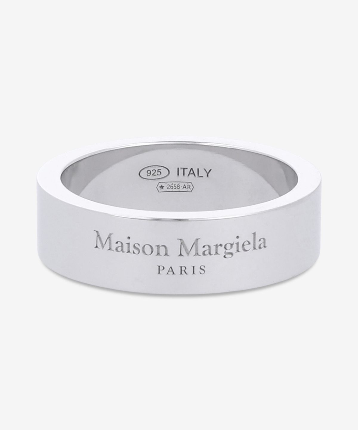 메종 마르지엘라(MAISON MARGIELA) 로고 레퍼런스 6.5MM 반지 - 실버 / SM1UQ0124P8865102