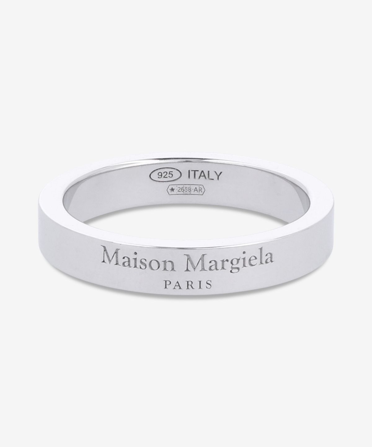 메종 마르지엘라(MAISON MARGIELA) 로고 레퍼런스 4MM 반지 - 실버 / SM1UQ0123P8865102