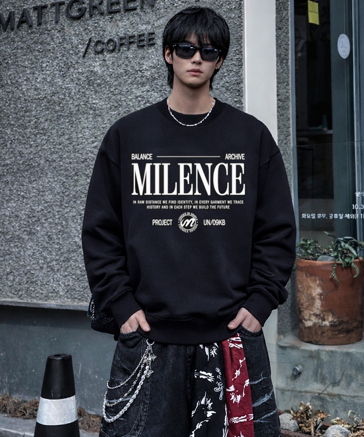더마일(THEMILE) MILENC SWEAT MTM_BLACK