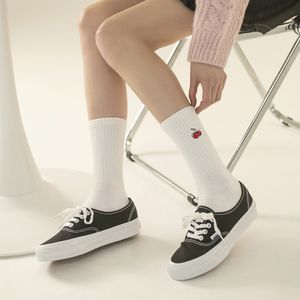 베이직 체리 포인트 크루삭스 화이트 5팩