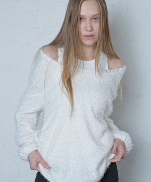 [블루클로젯 X 오운서] 마이 그래니 스티치 앙고라 스카프 니트 (스카프 포함_3 Colors)