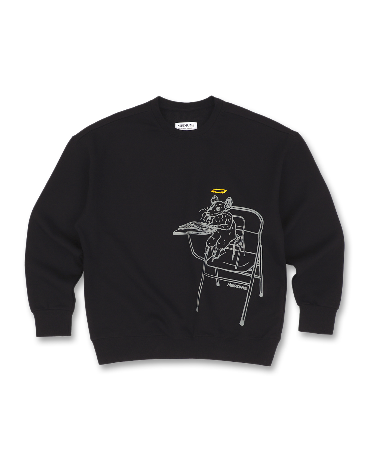 미디엄스(MEDIUMS) Angel Rat Sweatshirt - Black (천사 쥐 맨투맨)