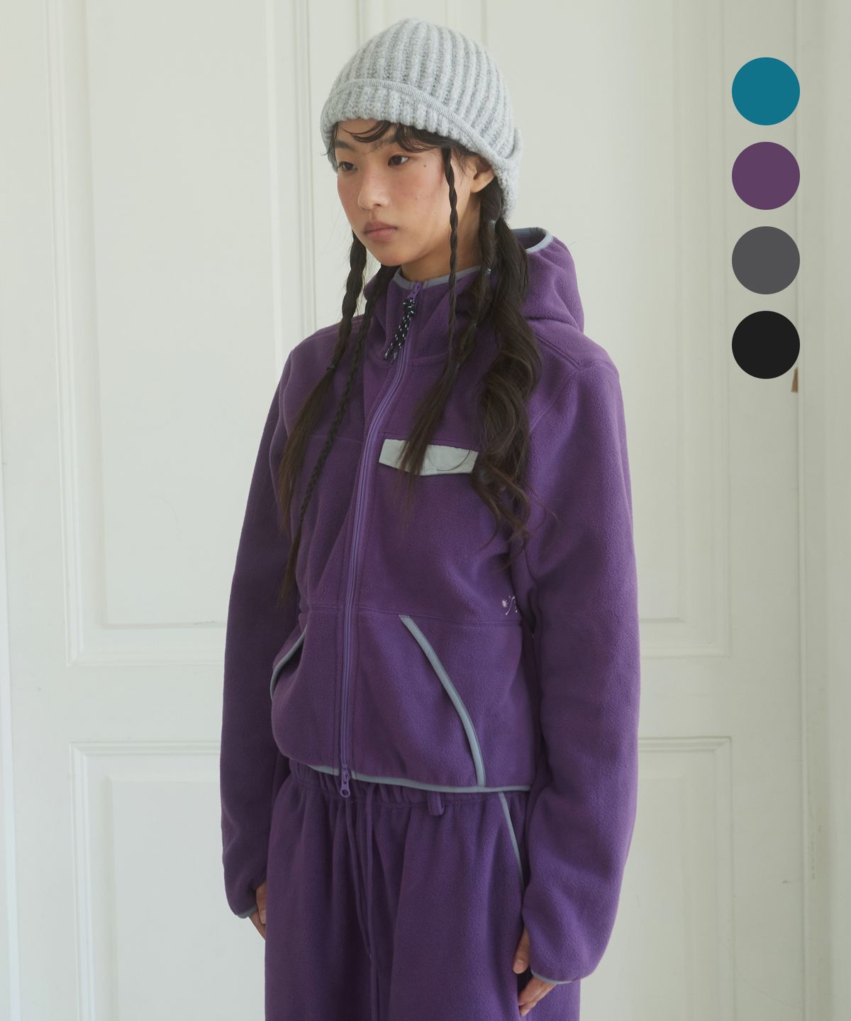 데프가먼츠(DEFGARMENTS) (DEFG X US) FLEECE HOOD ZIP-UP [4COLOR]