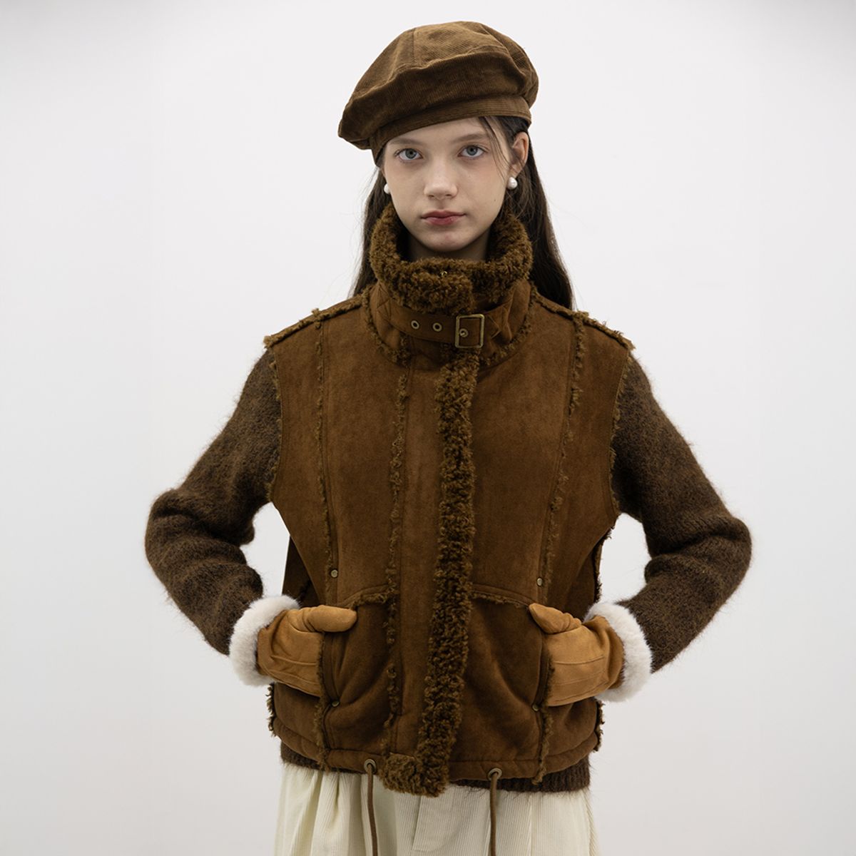 웬스데이딜라잇(WEDNESDAY DELIGHT) WD_Pile winter vest_BROWN