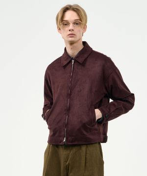 페이크 스웨이드 집업 자켓 [버건디]