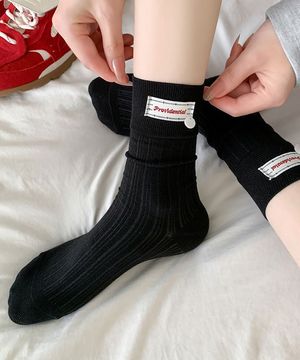 [2개 세트]1319 버튼탭 단추 래터링 fashion socks 양말