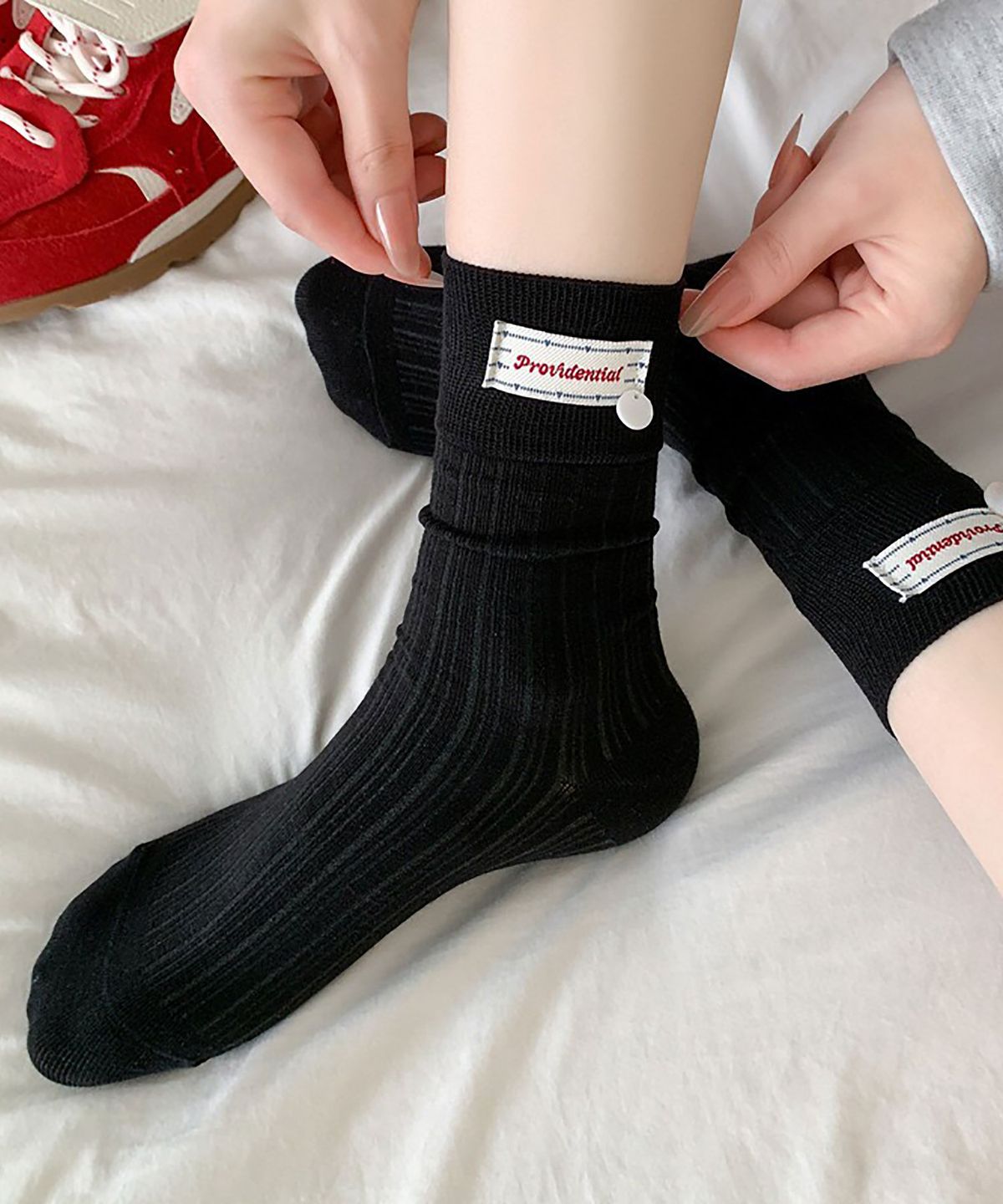 엔젤삭스(ANGEL SOCKS) [2개 세트]1319 버튼탭 단추 래터링 fashion socks 양말