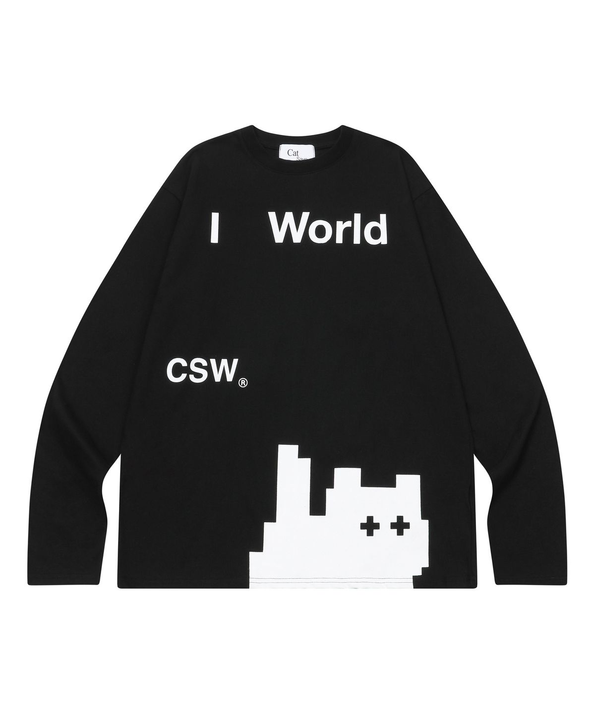 캣세이브더월드(CATSAVETHEWORLD) 피카부 캣 롱 슬리브 티