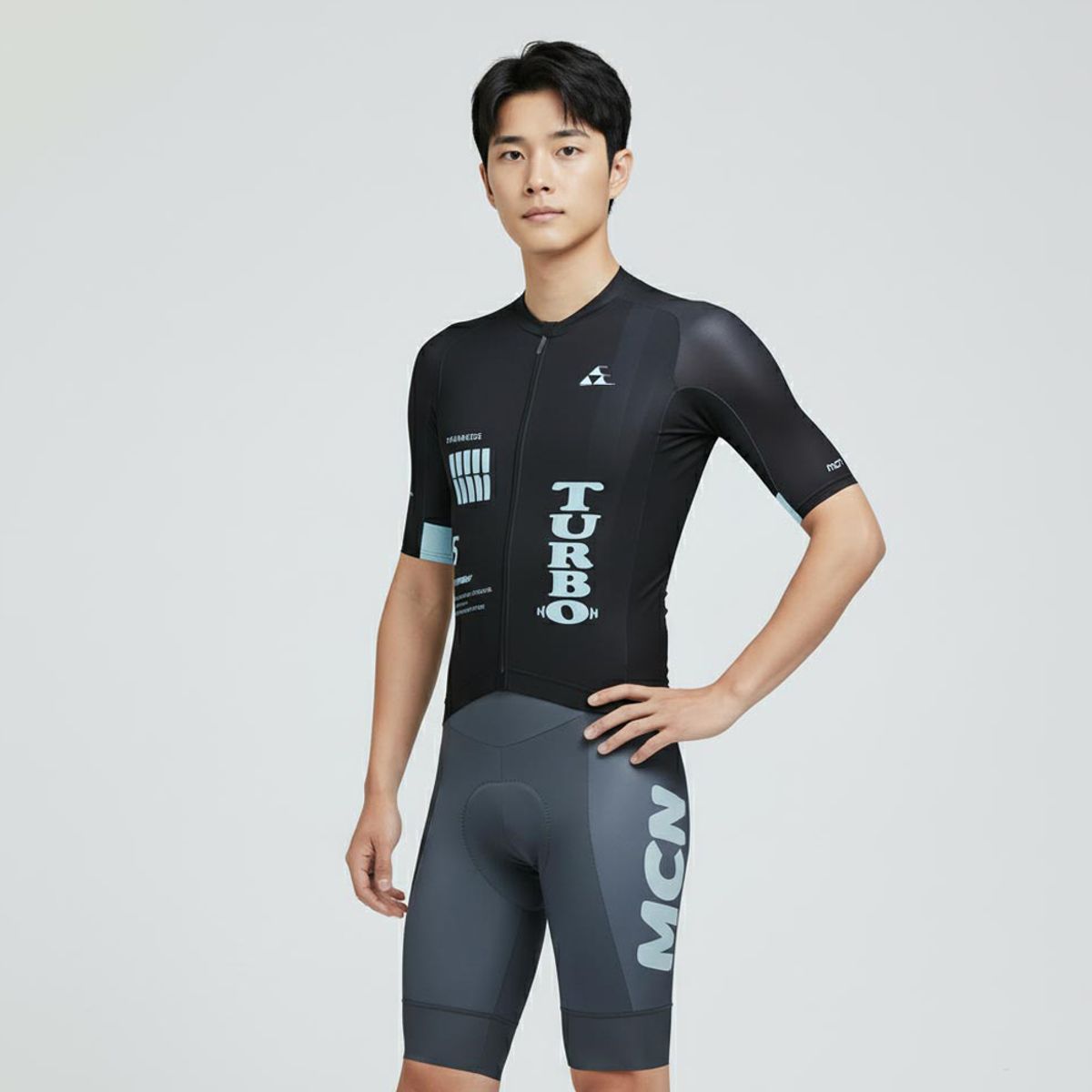 엠씨엔스포츠(MCNSPORTS) 니트 블랙 반팔져지+4부 빕숏 세트