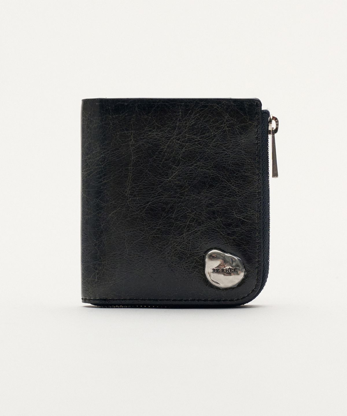리이(RE RHEE) SOFT ZIP WALLET CHARCOAL GRAY