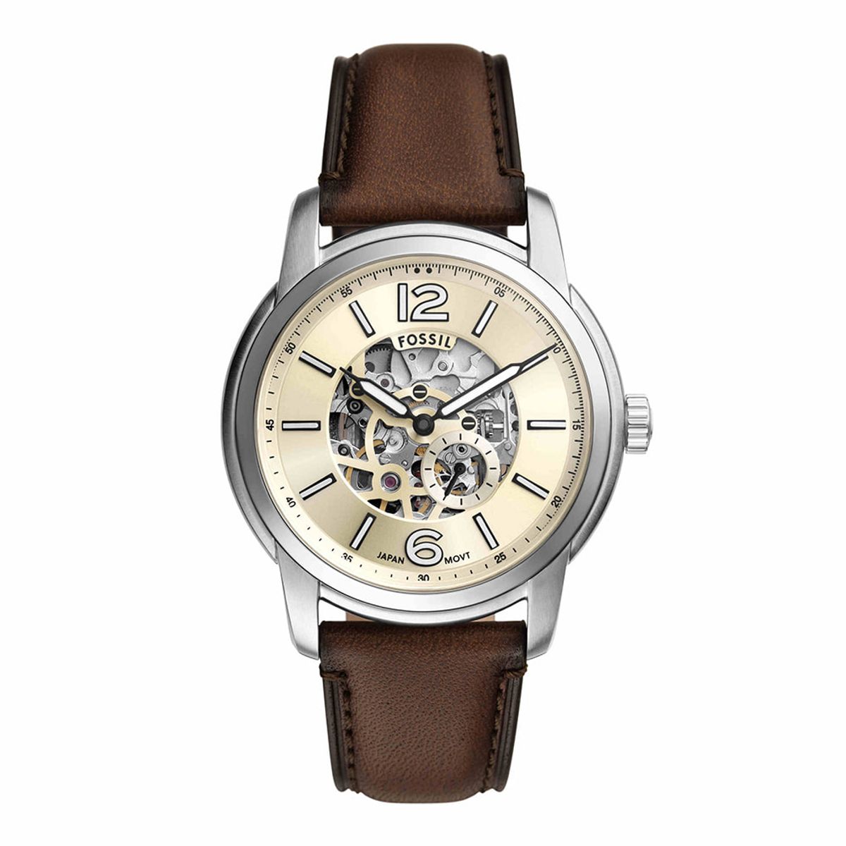 파슬(FOSSIL) ME3264 (Heritage) 헤리티지 스켈레톤 남성 가죽시계