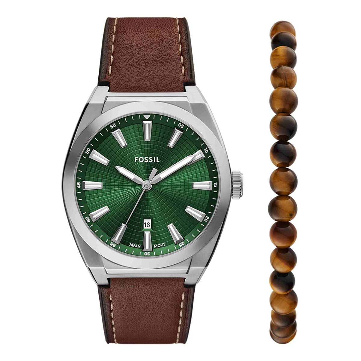 파슬(FOSSIL) FS6080SET (Everett) 에버렛 팔찌 세트 남성 가죽시계