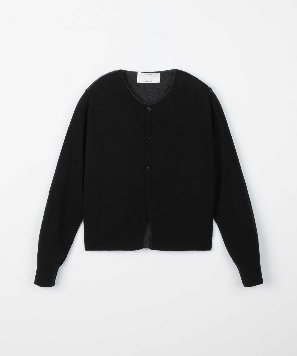 디앤드퀘스천(THEENDQUESTION) Double layer cardigan / BLACK