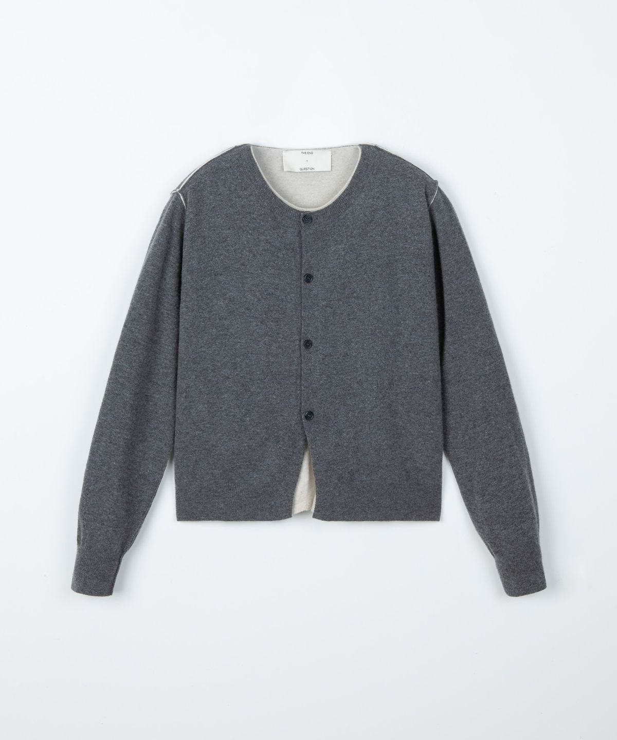 디앤드퀘스천(THEENDQUESTION) Double layer cardigan / GRAY