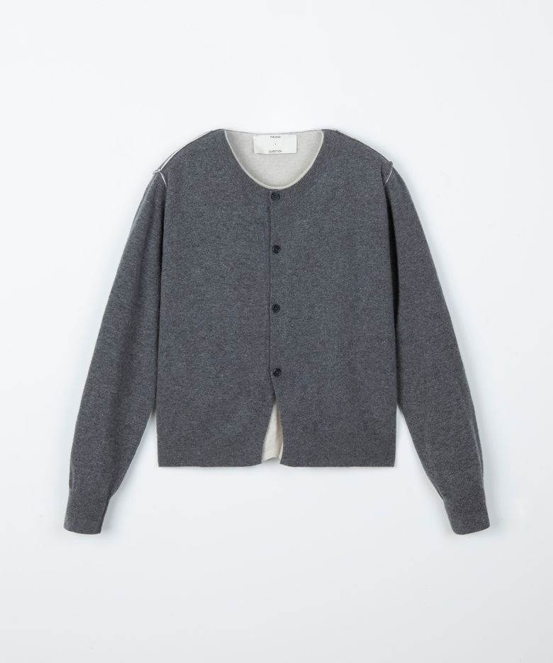 Double layer cardigan / GRAY