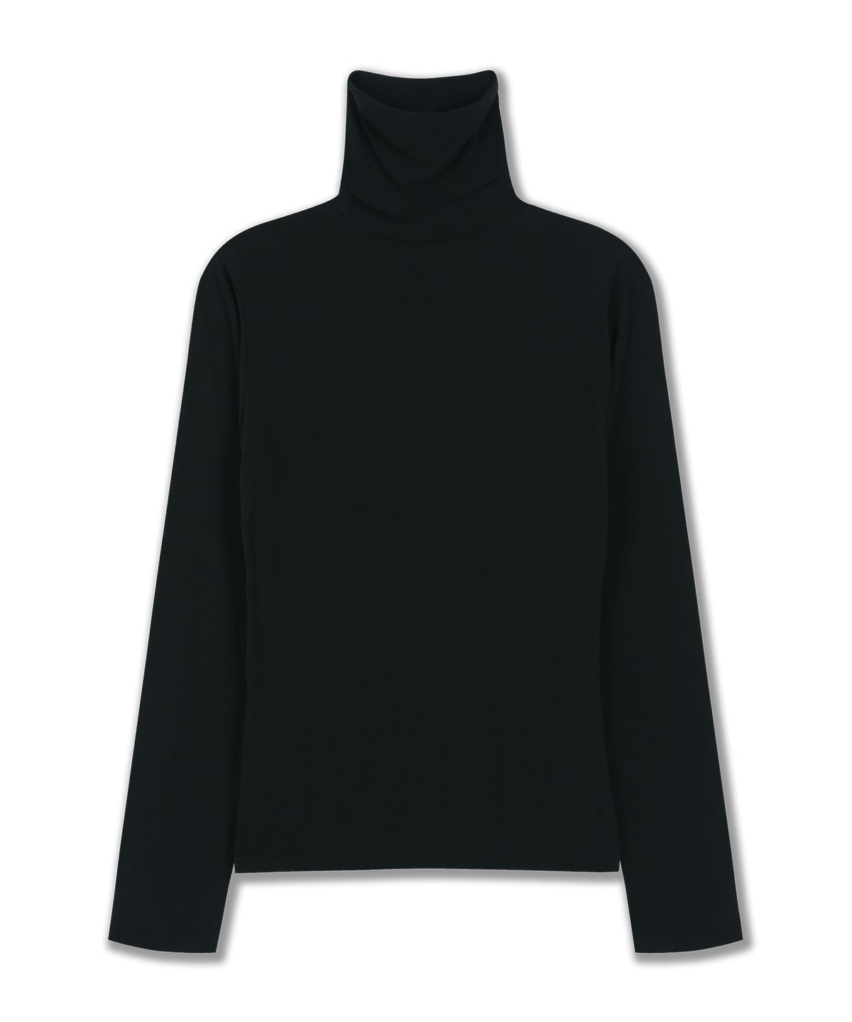 돌핀웨이브어패럴(DOLPHIN WAVE APPAREL) 돌핀 피티드 슬림 터틀넥 긴팔티셔츠 블랙