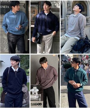 6color 모노 카라 니트 집업 [M-8XL]