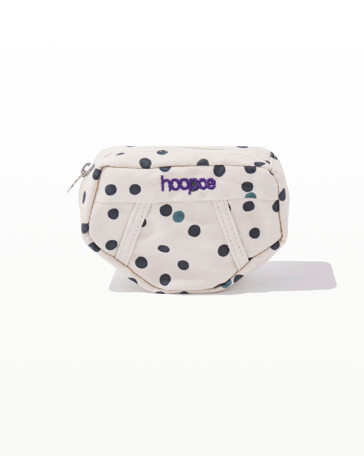 후포(HOOPOE) signature mini brief pouch in dot print_oatmeal milk