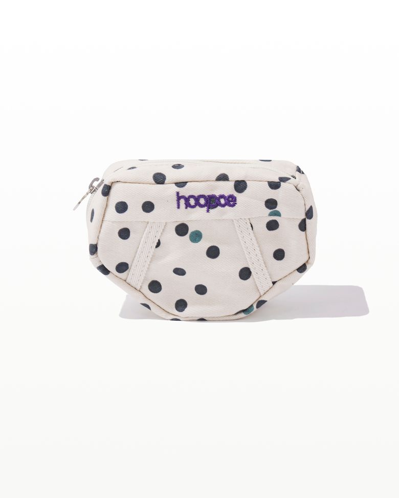 signature mini brief pouch in dot print_oatmeal milk