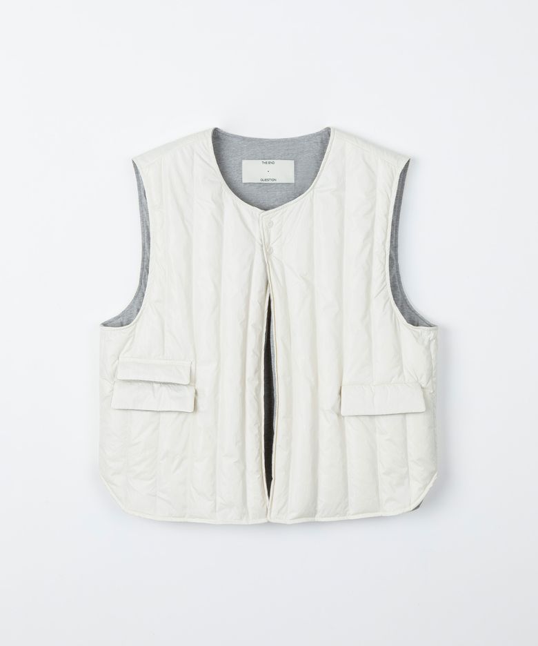 Duck down quilting vest / IVORY
