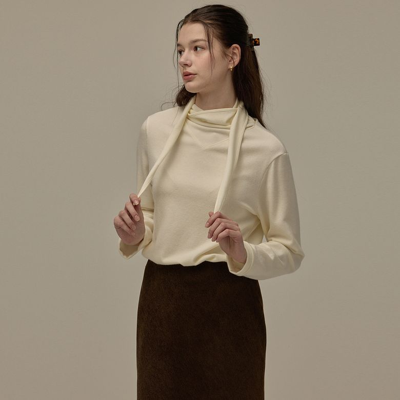 Tie scarf top - Ivory