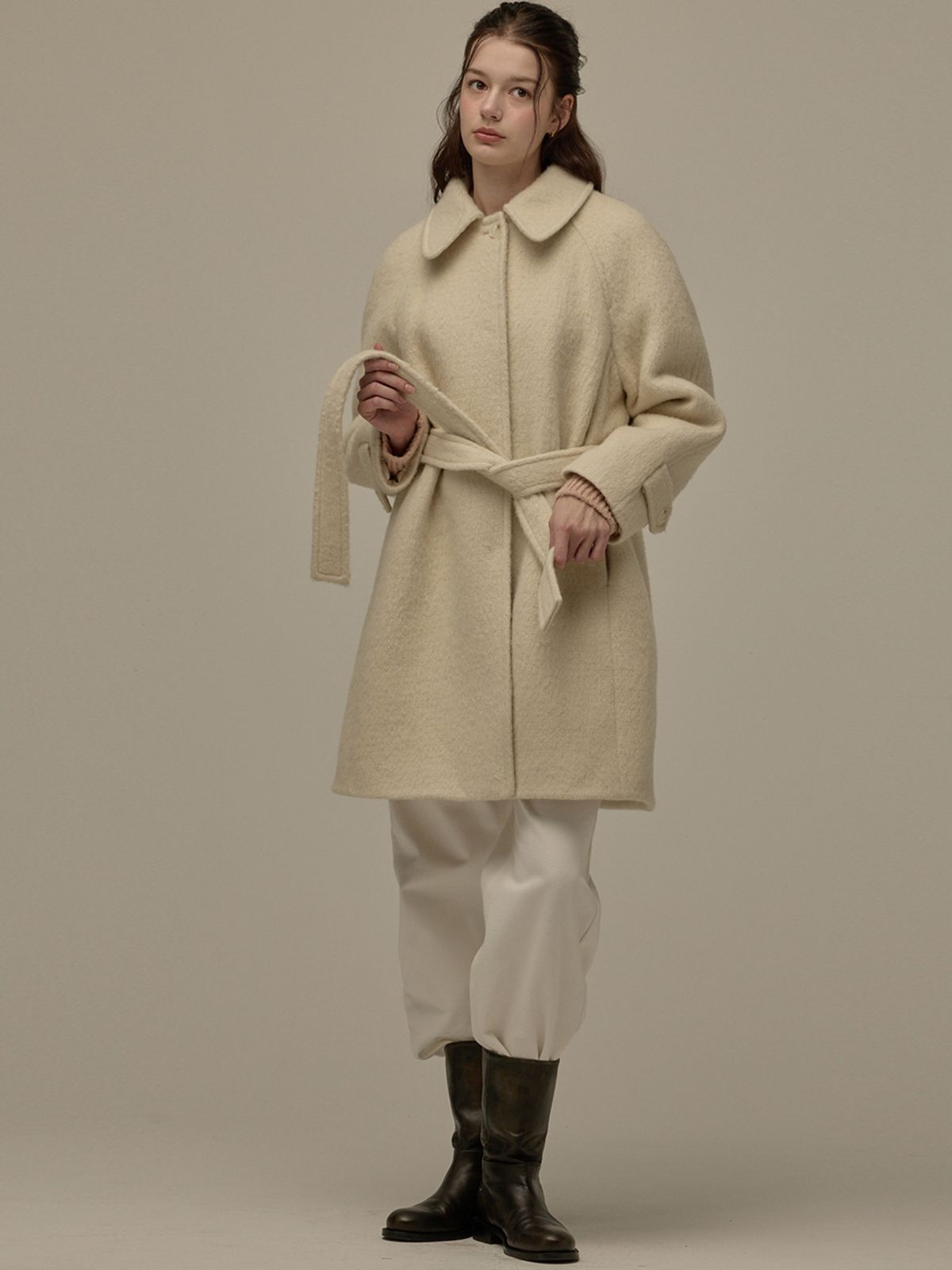 비뮤즈맨션(BEMUSE MANSION) New raglan half coat - Light beige
