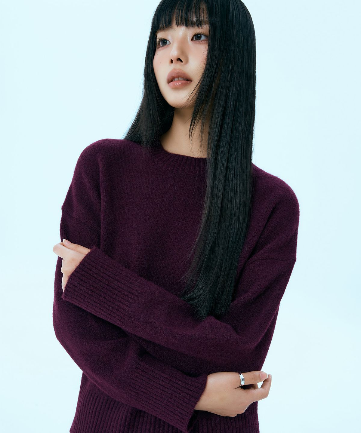 미쏘(MIXXO) [에센셜] 라운드넥 루즈핏 풀오버_MIWKAG110T