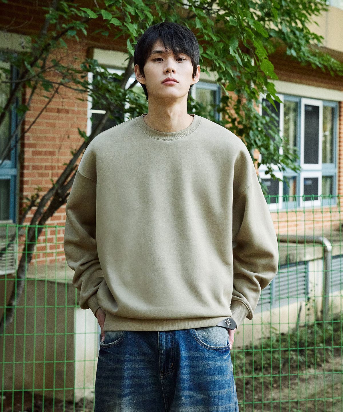미니멀프로젝트(MINIMALPROJECT) 리파인드 스탠다드 기모 맨투맨 티셔츠 MMT200 [BEIGE]
