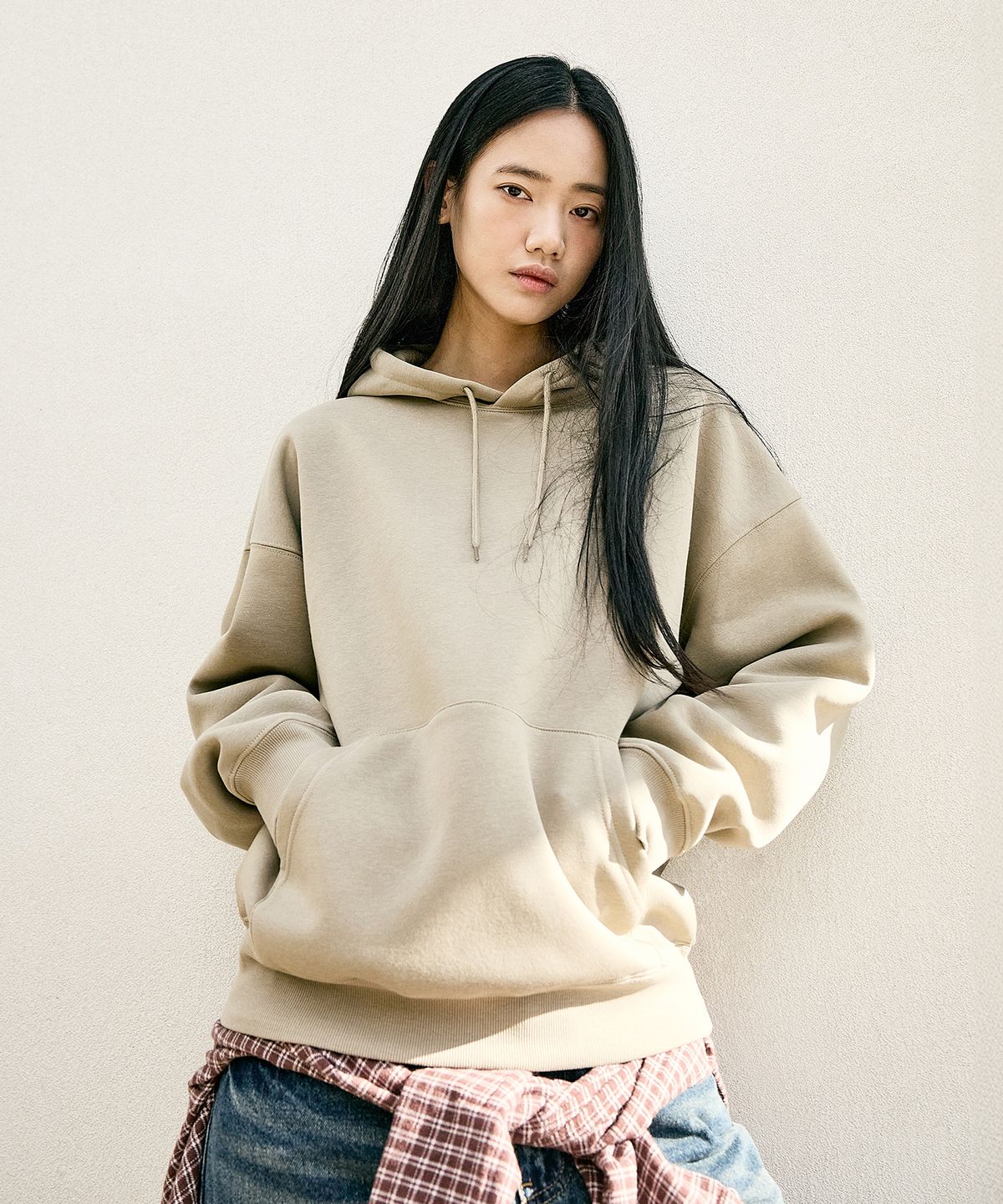 미니멀프로젝트(MINIMALPROJECT) 리파인드 스탠다드 기모 후드 티셔츠 MHT200 [BEIGE]